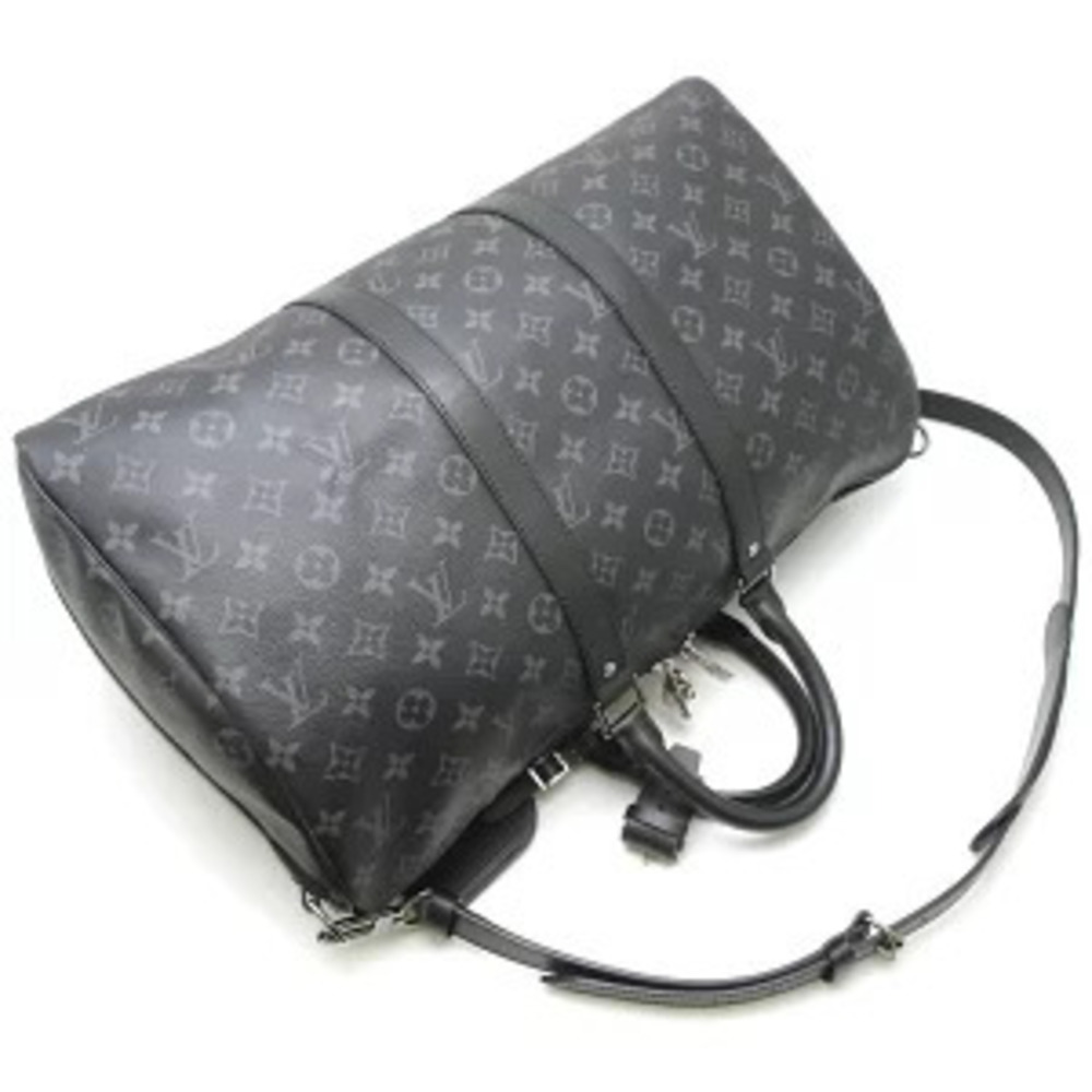 Louis Vuitton Monogram Eclipse Black Keepall Bandouliere Boston Bag Black - Picture 4 of 9